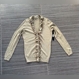 Bloomingdale's Ellie Tahari Ruffle Cardigan size small NWT